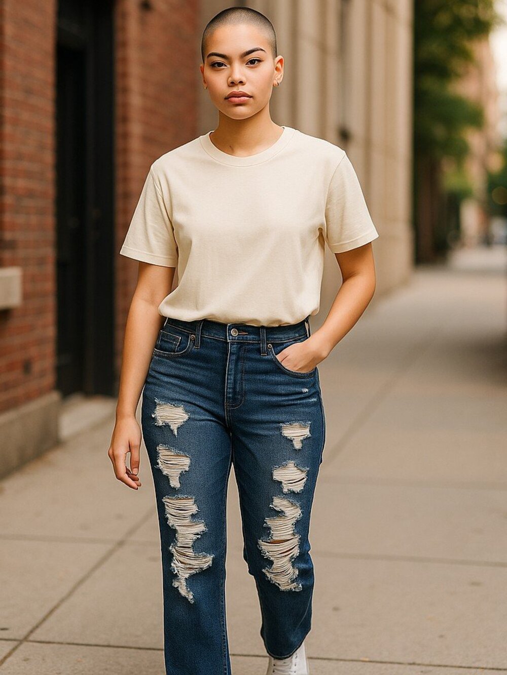 AMERICAN EAGLE 360 Super Super Stretch Distressed Jeans Ladies Size 4 Cropped